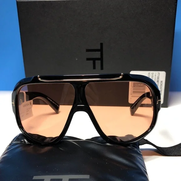 NEW Tom Ford Linden FT1094/S Sunglasses – Shiny Black / Brown – Full Packaging - Picture 11 of 14